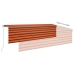 Toldo retráctil manual con persiana naranja y marrón 5x3 m