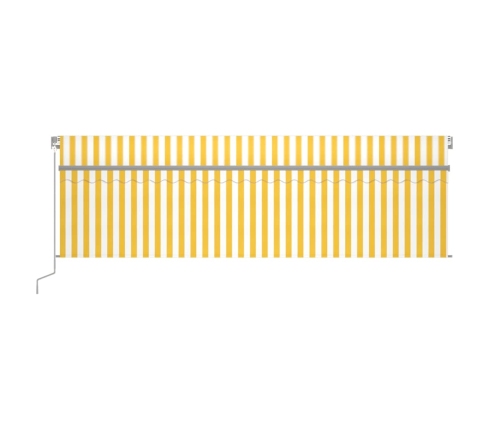 Toldo retráctil manual persiana y LED amarillo y blanco 5x3 m