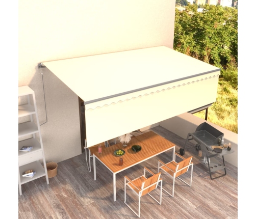 Toldo retráctil automático con persiana crema 5x3 m