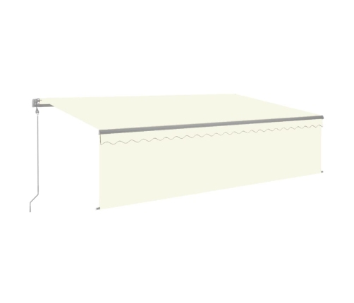 Toldo automático persiana LED sensor de viento crema 5x3 m