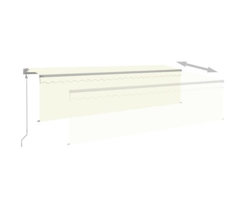 Toldo automático persiana LED sensor de viento crema 5x3 m