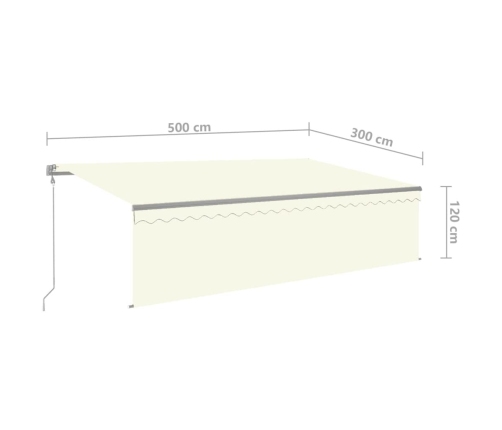 Toldo automático persiana LED sensor de viento crema 5x3 m