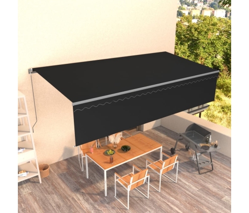 Toldo retráctil manual con persiana antracita 6x3 m