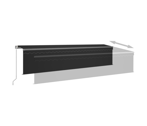 Toldo retráctil manual con persiana y LED antracita 6x3 m