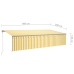 Toldo retráctil automático con persiana amarillo y blanco 6x3 m