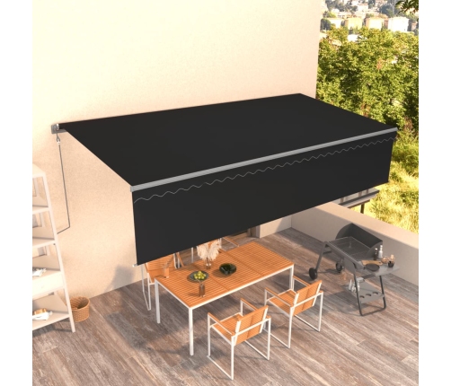 Toldo automático retráctil con persiana 6x3 m antracita