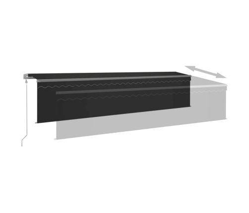 Toldo automático persiana LED sensor viento gris antracita 6x3m