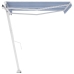 Toldo de pie retráctil manual azul y blanco 300x250 cm