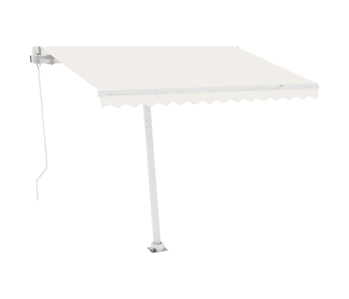 Toldo de pie retráctil manual crema 300x250 cm