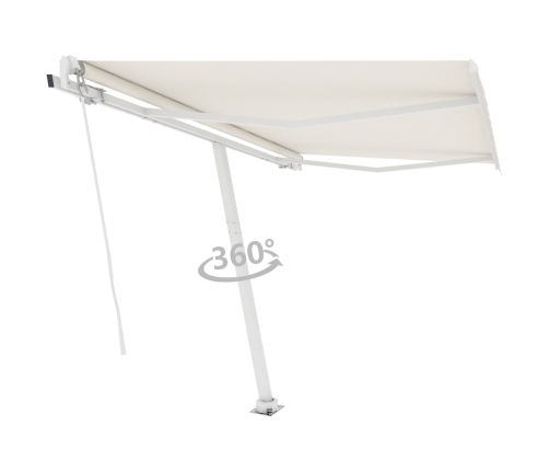 Toldo de pie retráctil manual crema 300x250 cm