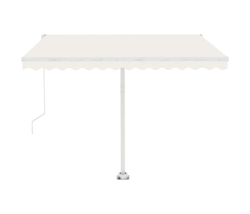 Toldo de pie retráctil manual crema 300x250 cm