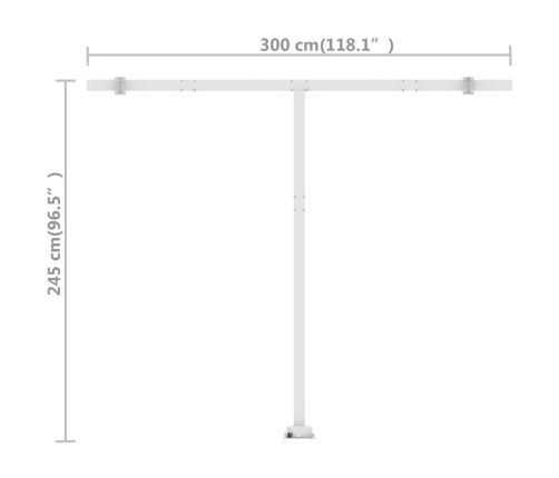 Toldo de pie retráctil manual crema 300x250 cm