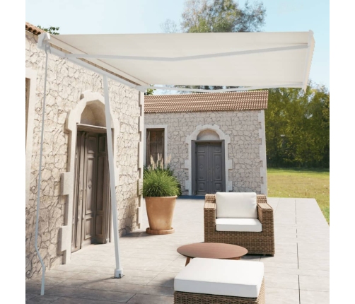 Toldo de pie retráctil manual crema 300x250 cm