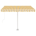 Toldo de pie retráctil manual amarillo y blanco 300x250 cm