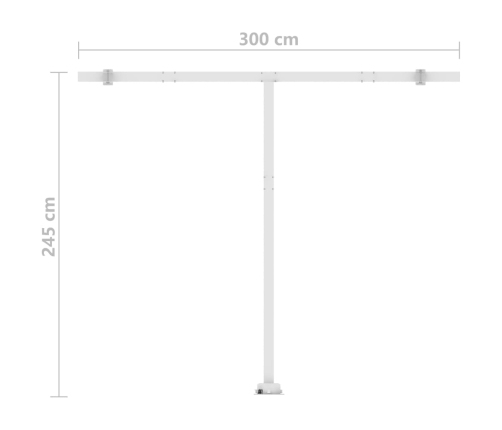 Toldo de pie retráctil manual amarillo y blanco 300x250 cm