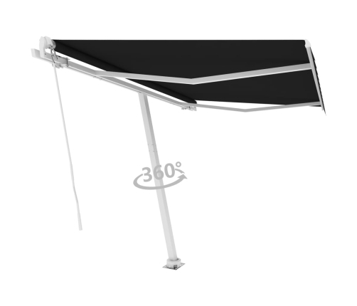 Toldo de pie retráctil manual gris antracita 300x250 cm