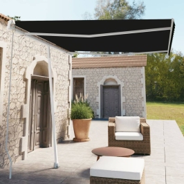 Toldo de pie retráctil manual gris antracita 300x250 cm