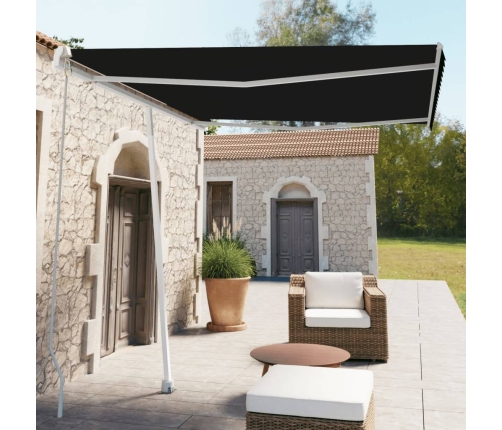 Toldo de pie retráctil manual gris antracita 300x250 cm