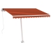 Toldo de pie retráctil manual naranja y marrón 300x250 cm