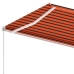 Toldo de pie retráctil manual naranja y marrón 300x250 cm