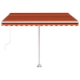 Toldo de pie retráctil manual naranja y marrón 300x250 cm