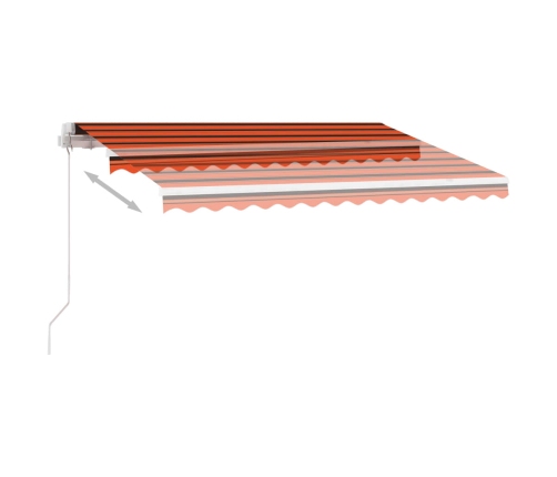 Toldo manual retráctil con luz LED naranja y marrón 300x250 cm