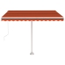 Toldo manual retráctil con luz LED naranja y marrón 300x250 cm