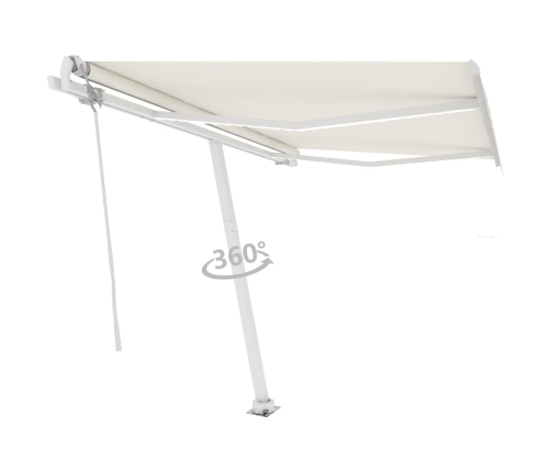 Toldo automático con LED sensor de viento color crema 300x250cm