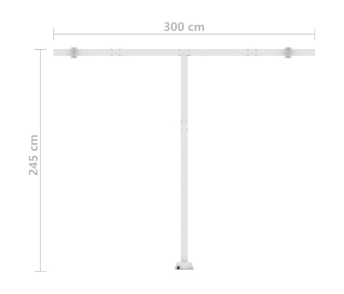 Toldo automático con LED sensor de viento color crema 300x250cm