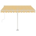 Toldo automático LED sensor de viento amarillo blanco 300x250cm