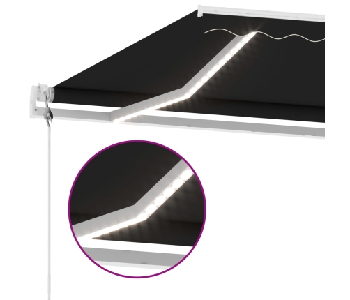 Toldo automático con LED sensor de viento antracita 300x250 cm