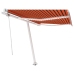 Toldo automático LED sensor de viento naranja marrón 300x250 cm