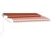 Toldo automático LED sensor de viento naranja marrón 300x250 cm