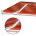 Toldo automático LED sensor de viento naranja marrón 300x250 cm