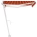 Toldo automático LED sensor de viento naranja marrón 300x250 cm