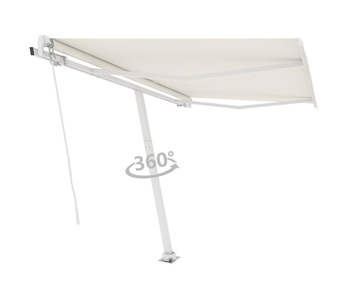 Toldo de pie manual retráctil crema 350x250 cm