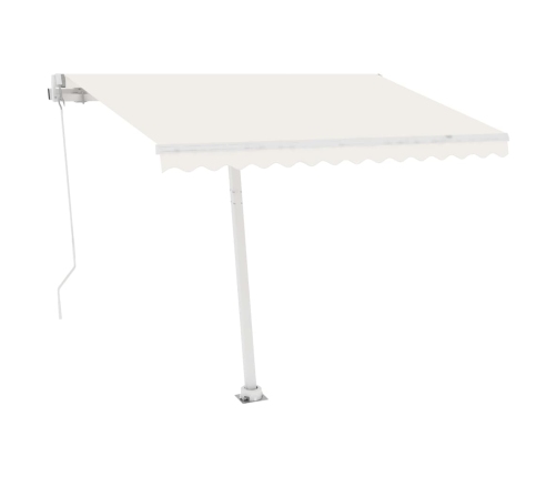 Toldo de pie manual retráctil crema 350x250 cm