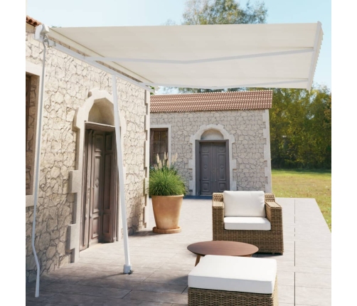 Toldo de pie manual retráctil crema 350x250 cm