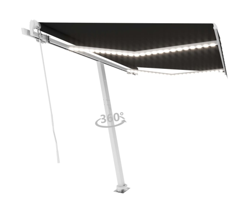 Toldo retráctil manual con LED antracita 350x250 cm
