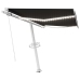 Toldo retráctil manual con LED antracita 350x250 cm