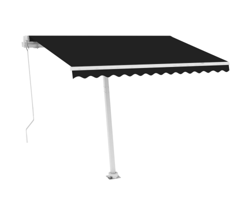 Toldo retráctil manual con LED antracita 350x250 cm