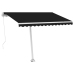 Toldo retráctil manual con LED antracita 350x250 cm