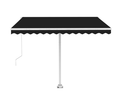 Toldo retráctil manual con LED antracita 350x250 cm
