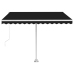 Toldo retráctil manual con LED antracita 350x250 cm