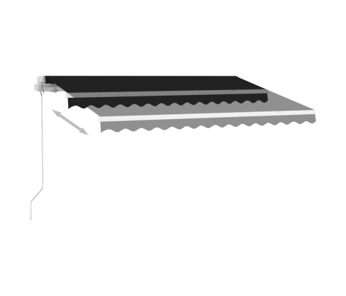 Toldo retráctil manual con LED antracita 350x250 cm