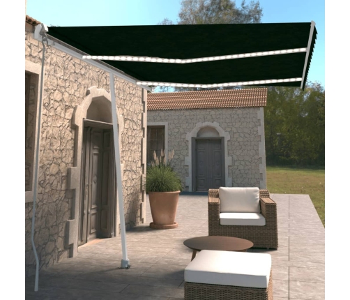 Toldo retráctil manual con LED antracita 350x250 cm