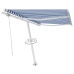 Toldo de pie automático azul y blanco 350x250 cm