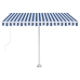 Toldo de pie automático azul y blanco 350x250 cm