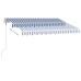 Toldo de pie automático azul y blanco 350x250 cm