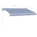 Toldo de pie automático azul y blanco 350x250 cm
